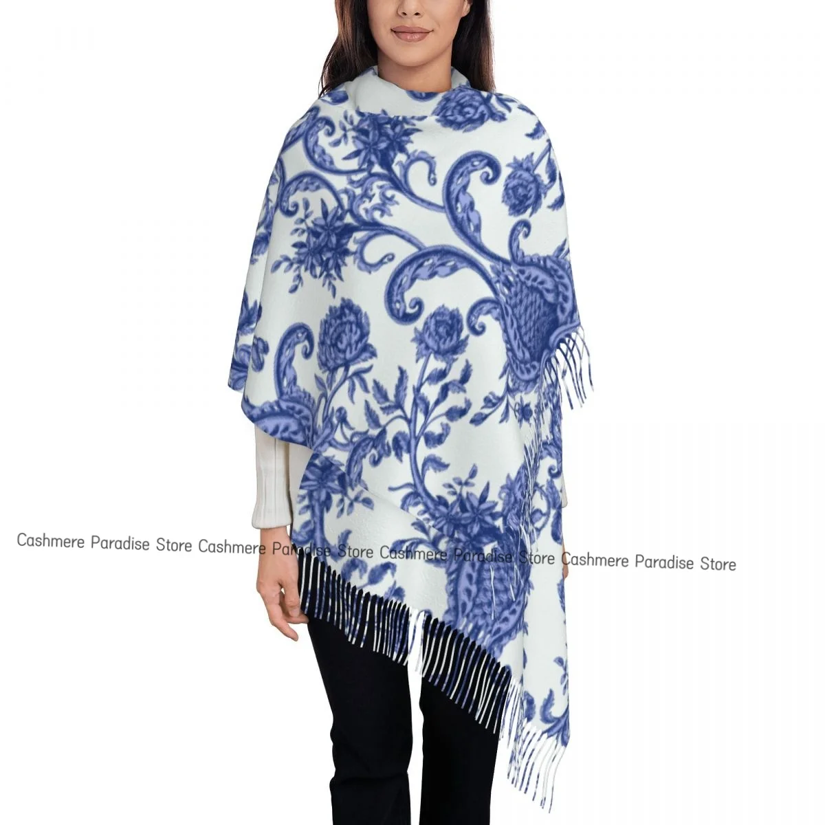 

Vintage Baroque Flowers Scarf Men Women Winter Warm Scarves Shawl Wrap