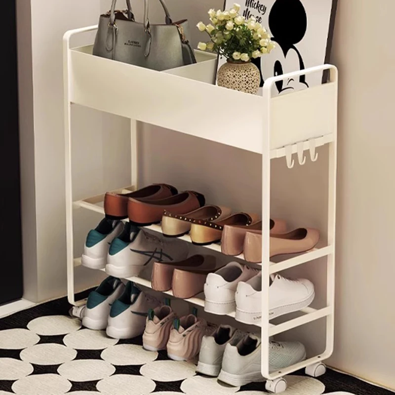 Simplicity Small Narrow Shoe Rack Indoor Simple White Nordic Shelf Shoe Rack Space Saving Organizador De Zapatos Home Furniture