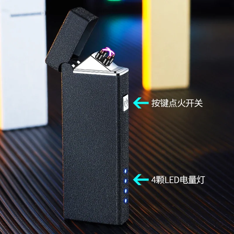 Windproof USB Rechargeable Lighter Metal Portable Outdoors Piezo Electric Lighter Plasma Dual ARC Lighters Gadgets for Men