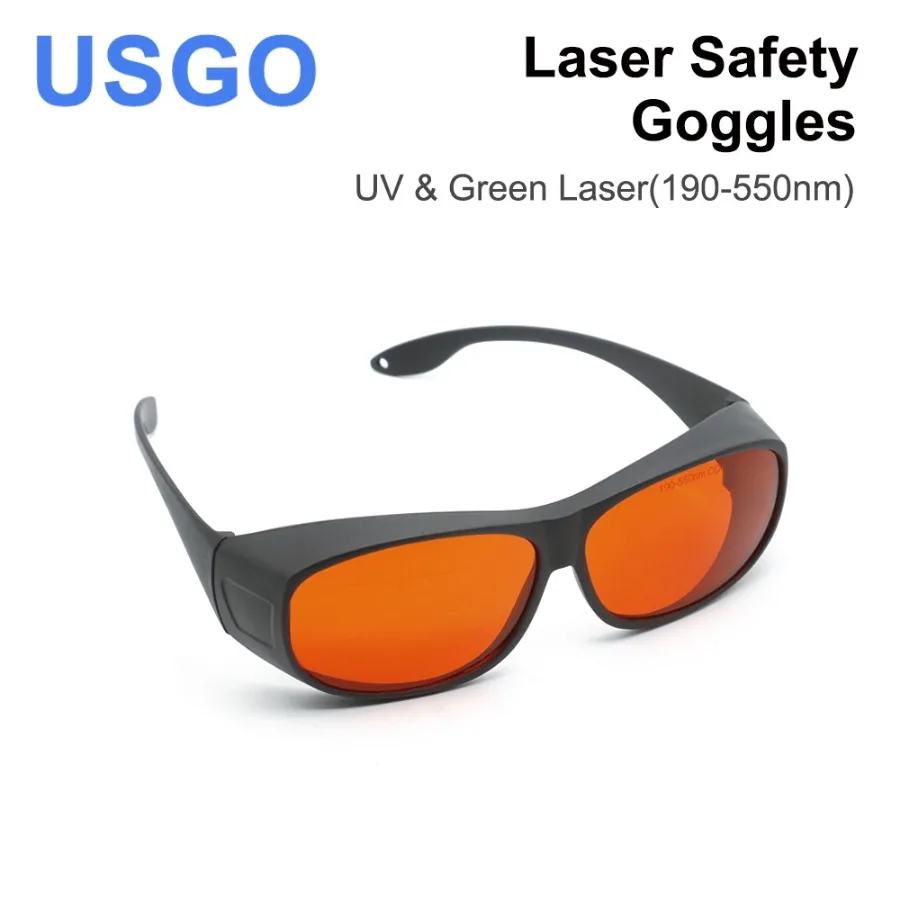 USGO 355nm UV laser safety goggles Type C OD6+ 190-550nm Protective eyewear for UV laser machine protective glasses