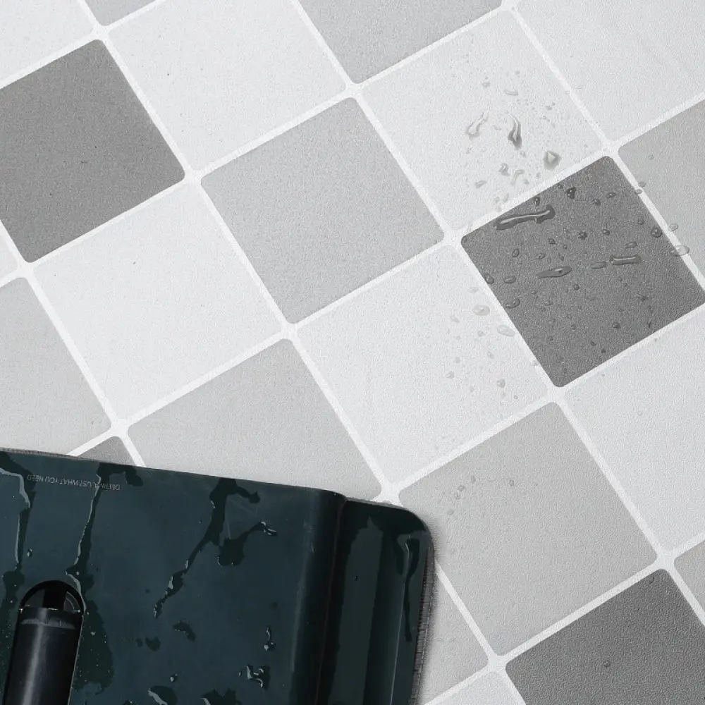 Anti Slip Waterproof Floor Sticker Self Adhesive Thick PVC Tile Sheet Marble Texture For Bathroom Kitchen Home Floor Renovation