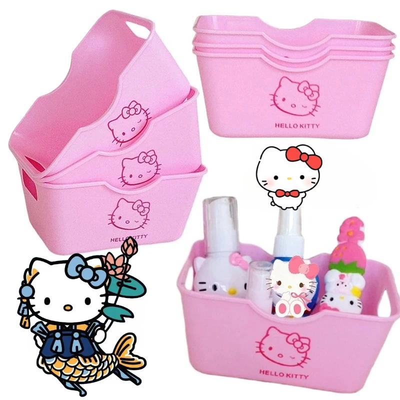 

Sanrio Hello Kitty Organizer Box Cute Cartoon Desktop Plastic Sundries Storage Case Cosmetics Sundry Jewelry Stationery Box Gift