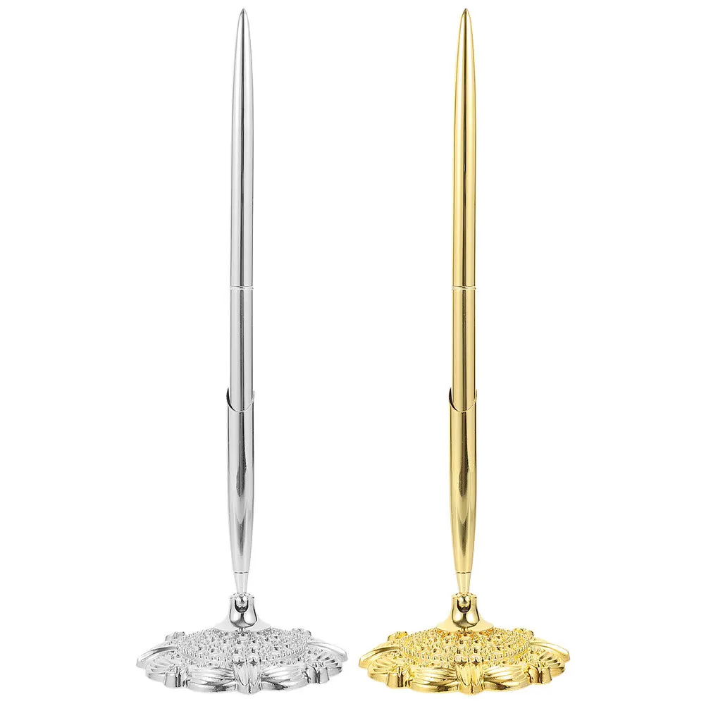 2 قطعة سطح المكتب الدائمة القلم المعدني الأعمال قلم توقيع مكتب ملحق الكتابة السلس تصميم مريح