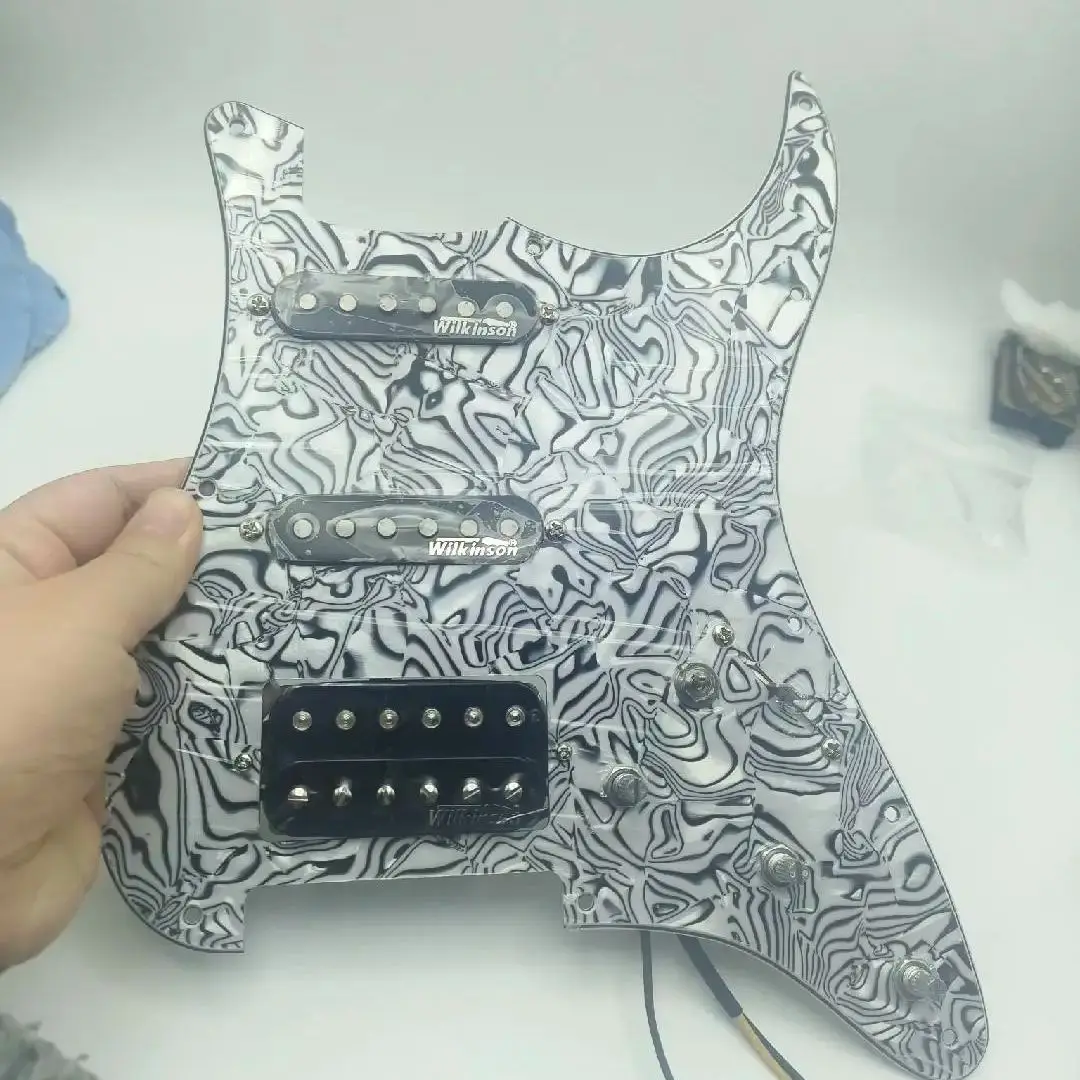 Wilkinson Black Prewired Pickguard SSH 7-way Type Fully Loaded Guitar  Pickup Single Coil Humbucker Pickup For Straguitars