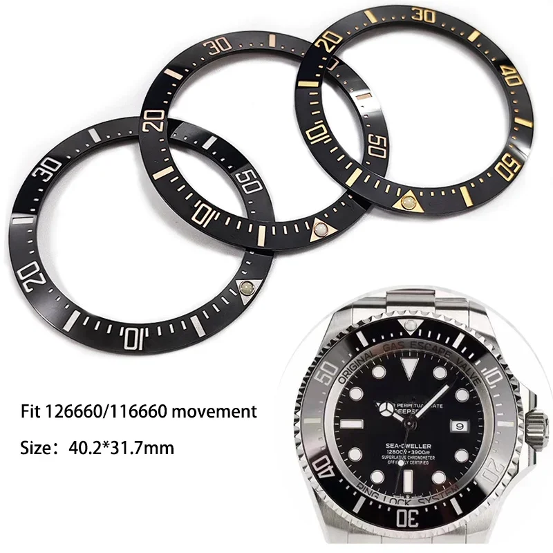 C Factory 40mm Ceramic Watch Bezels Inserts for SEA 116660 126660 126600 Replacement Parts Tools