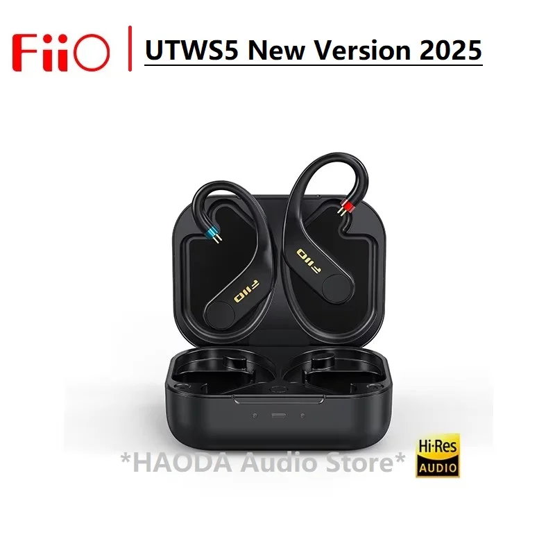 FiiO UTWS5 2025 True Wireless Bluetooth Earbuds Hook Headphone Amp for Detachable Earphone Hi-Res Audio LDAC MMCX/0.78mm