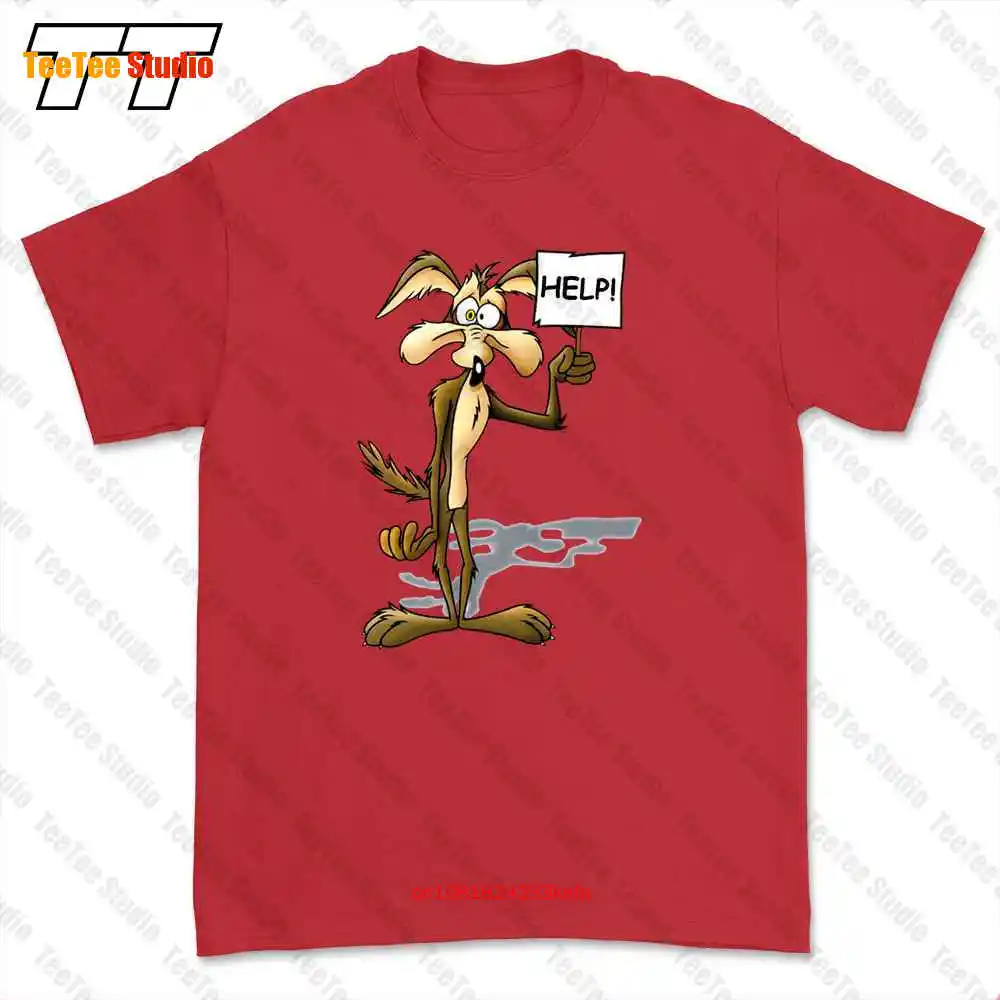 Maglia Willy Coyote Road Runner Cartone Help T-shirt Tee 7WP4