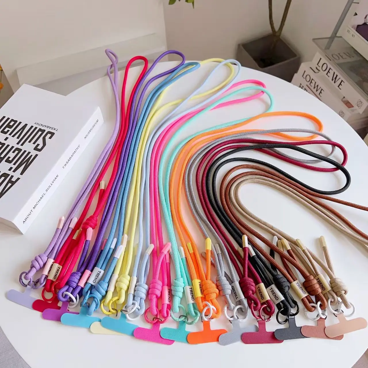 قابل للتعديل موضة مكافحة فقدان الهاتف الحبل 120 سنتيمتر Crossbody الرقبة الحبل شريط للرسغ آيفون 17 برو ماكس سلسلة حلقتين حبل