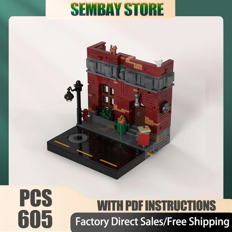 

City Street View Model Moc Building Bricks Modular Street Fight Model Technology Blocks Christmas DIY Toy Construction Gifts