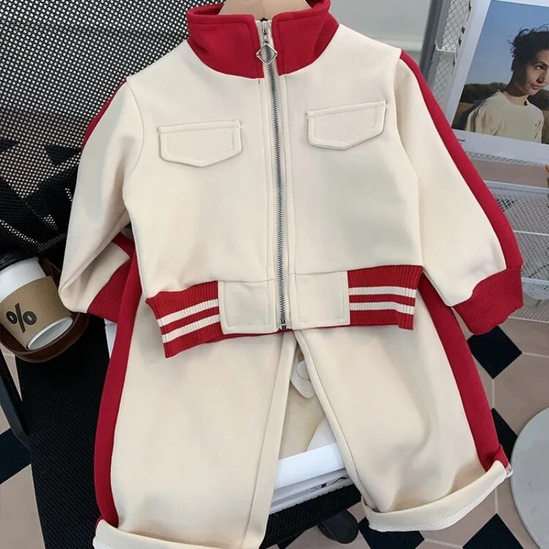 

Girls' clothing set 2025 Spring and Autumn new children's hoodie jacket+sports pants two-piece set