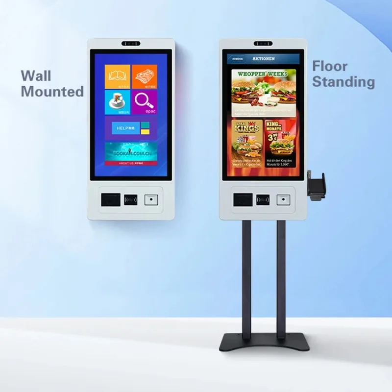 

15.6'' 21.5'' 23.8'' 27'' 32'' Wall Mounted Floor Standing Kiosk With Touchscreen Self-Service Payment SDK Function For Ordering