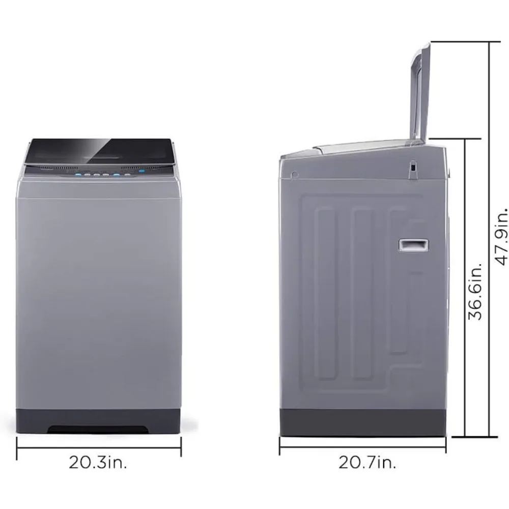 Lavadora portátil, lavadora compacta totalmente automática con ruedas, 6 programas de lavado, bomba de drenaje de lavandería, para apartamentos, RV