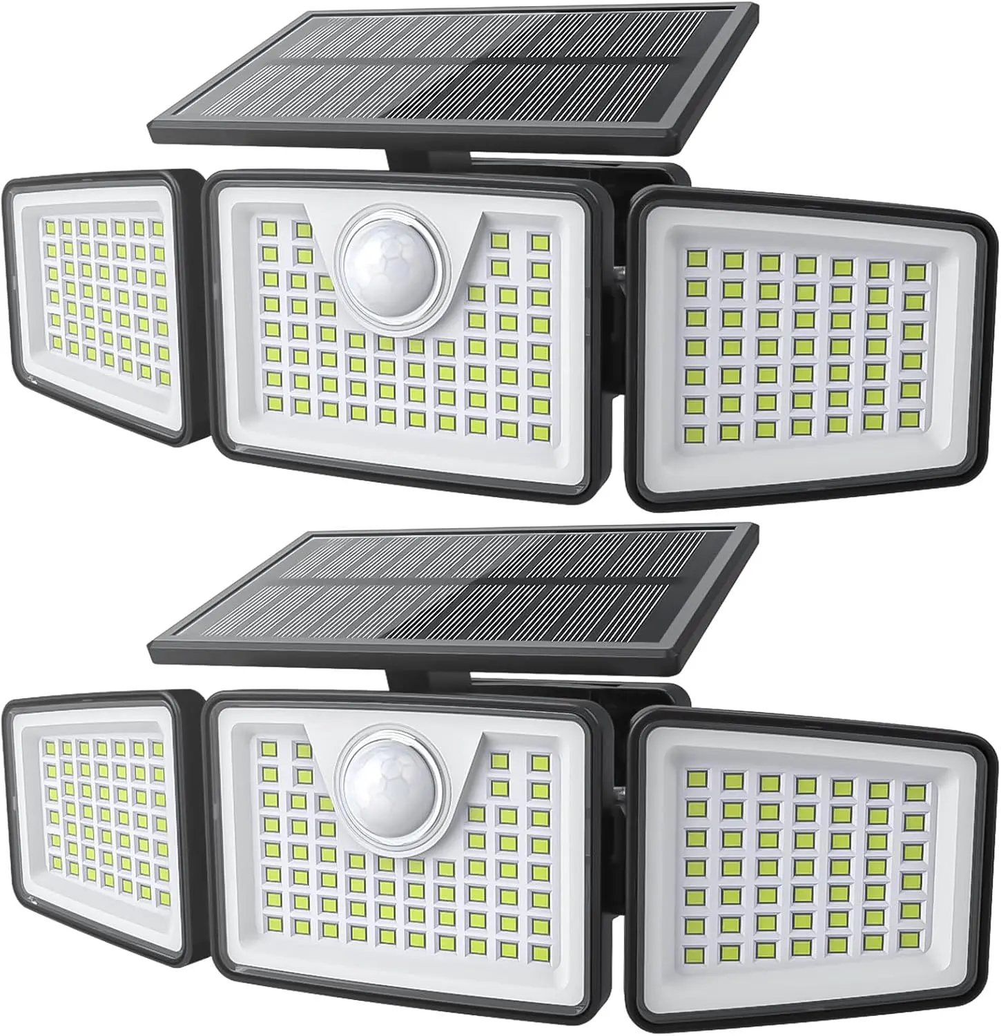

2500LM Solar Motion Sensor Outdoor Lights, 3 Head 270° Wide Angle IP65 Waterproof Security Lighting with 3 Modes