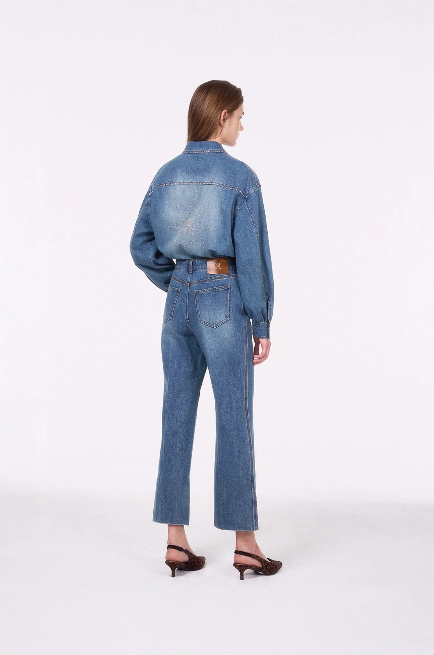 Jeans a gamba dritta a vita alta Jeans singoli coreani versatili in nove pezzi da donna in cotone elasticizzato Denim Primavera New Sle