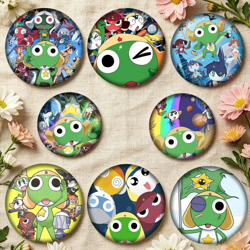 Cute K-Keroro 25 32 44 58 75mm Badges Personalized Round Brooches Pins Accessory Gift