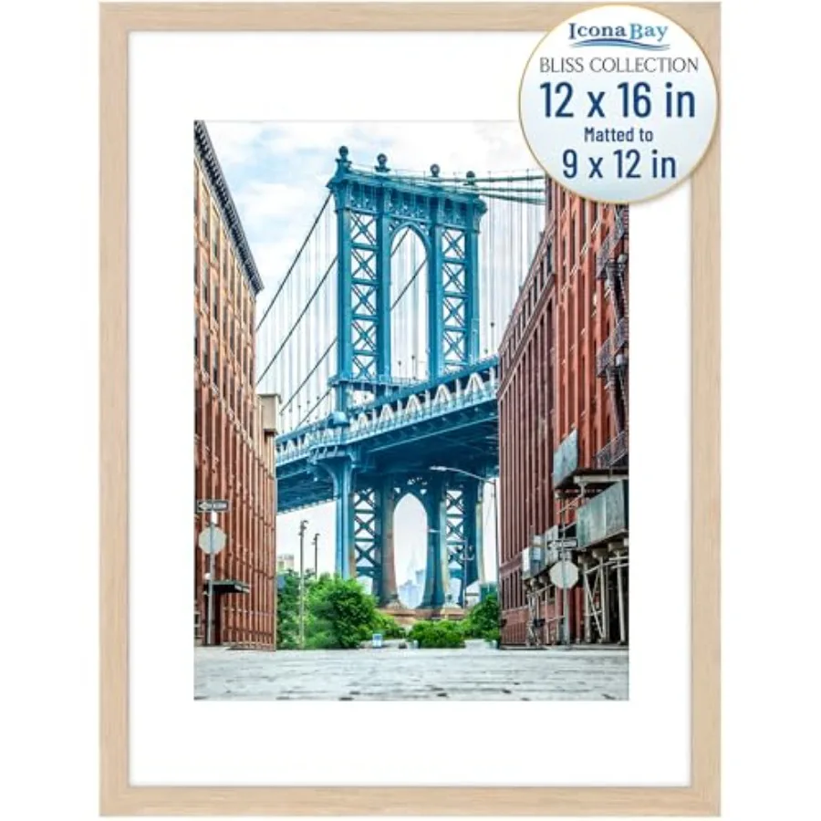 Picture Frame Fits 11x15 Phos with Image - Modern Style Engineered Wood Poster Frame - Wall Mount Only - Bliss Collection