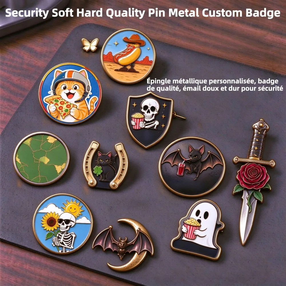 Professional Customized Zinc Alloy 3D Gold-Plated Enamel Badges Personalized Metal Lapel Metal Badge Hard Soft Enamel Pin