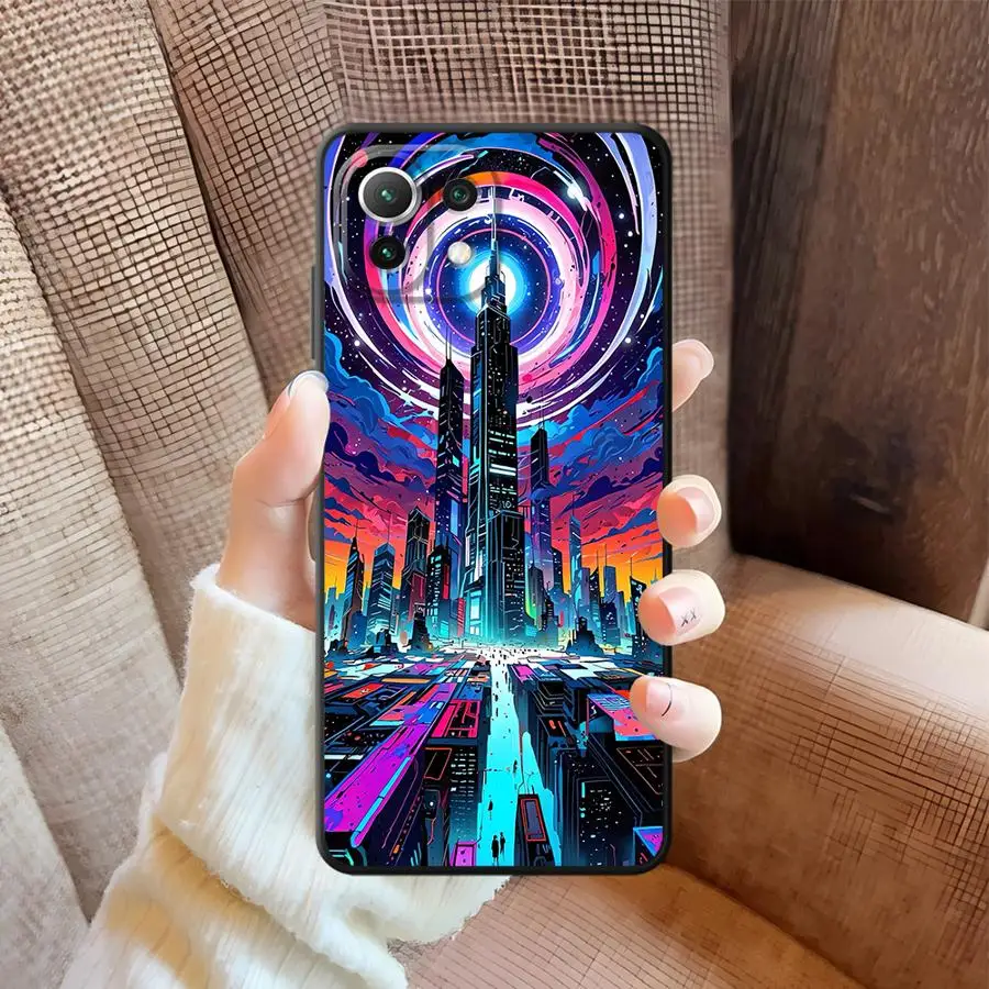 حافظة لهاتف Xiaomi Mi 11T 14 Pro 9 13 10T CC9Pro 10 11 13 Lite 9T غطاء هاتف خلفي ناعم SCI-FI City #3