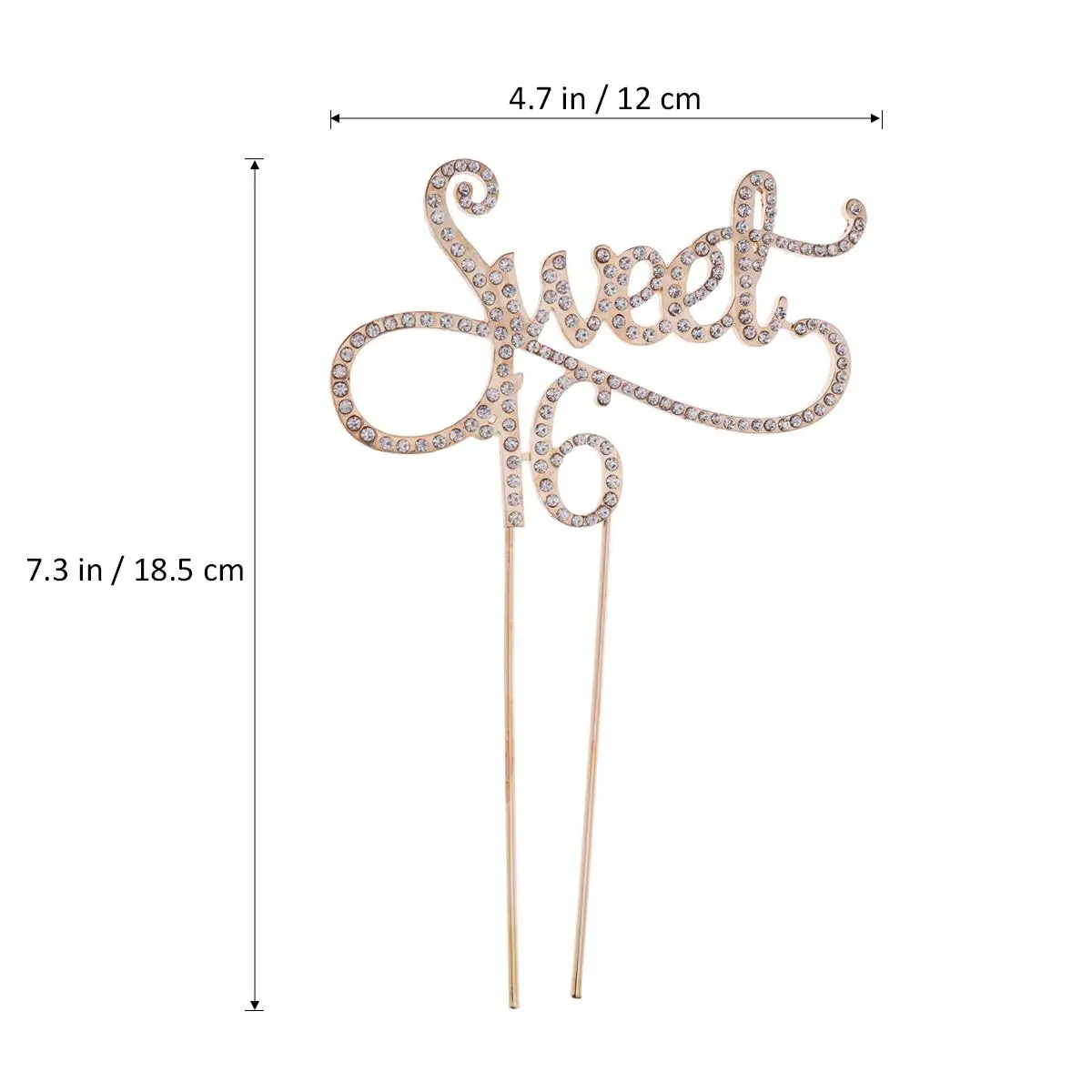 

Cake Topper 16th Birthday Anniversary Crystal Rhinestones Decorative Cake Topper for Party Themes Decoration Supplies ( )