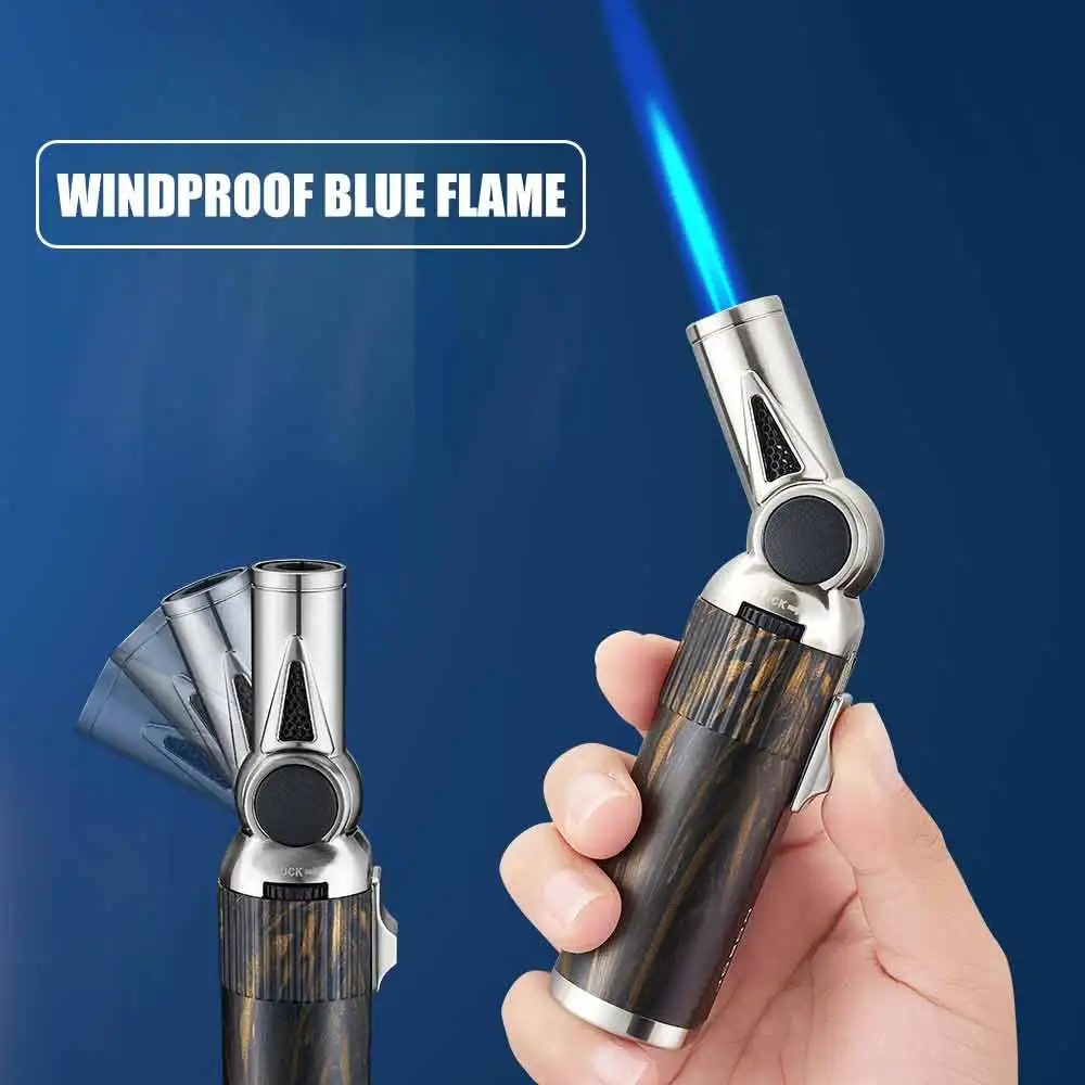 Folding Gun Lighter One Key Lock Fire Function Adjustable Flame Camping Ignition Tool Alloy Body Smoke Accesoires Torch Lighter
