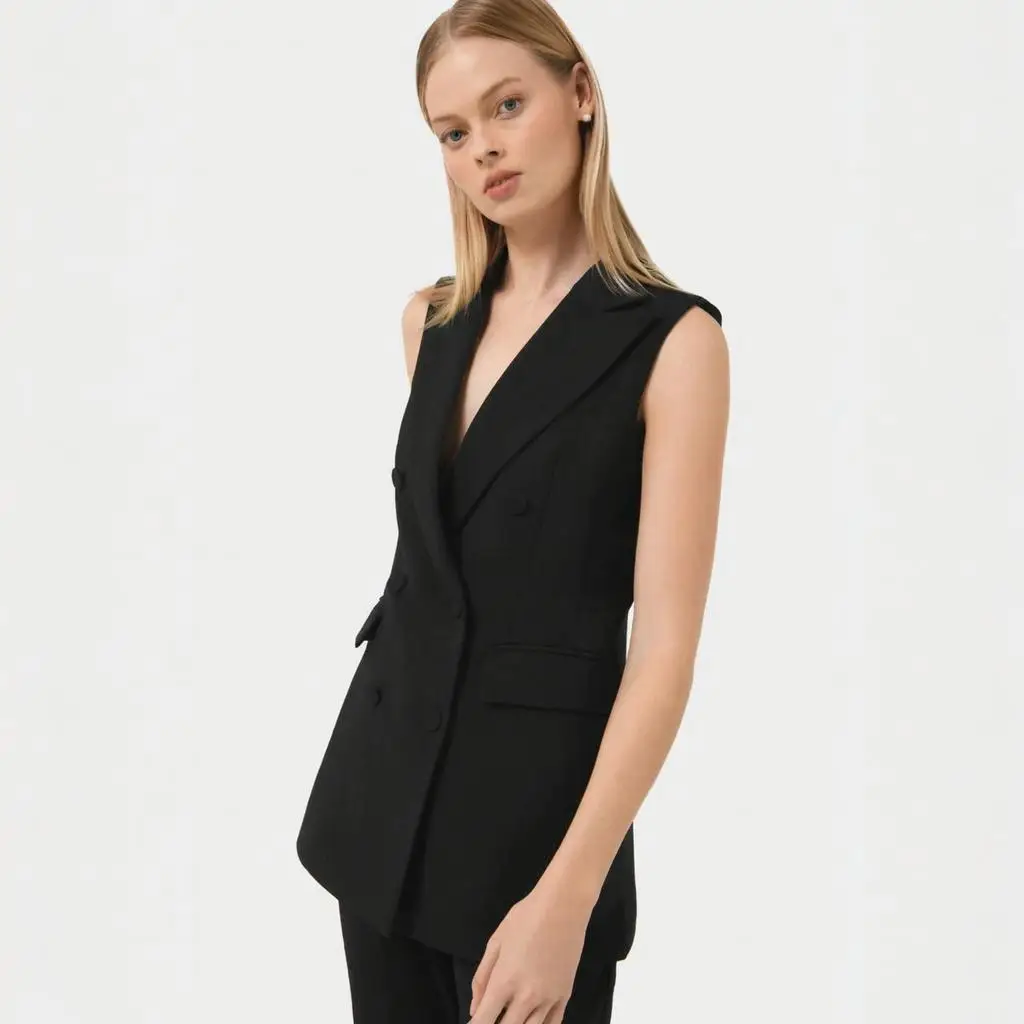 Mouwloze broekpakken voor dames 2-delige set Business Casual zomeroutfits Broekpak Set op maat