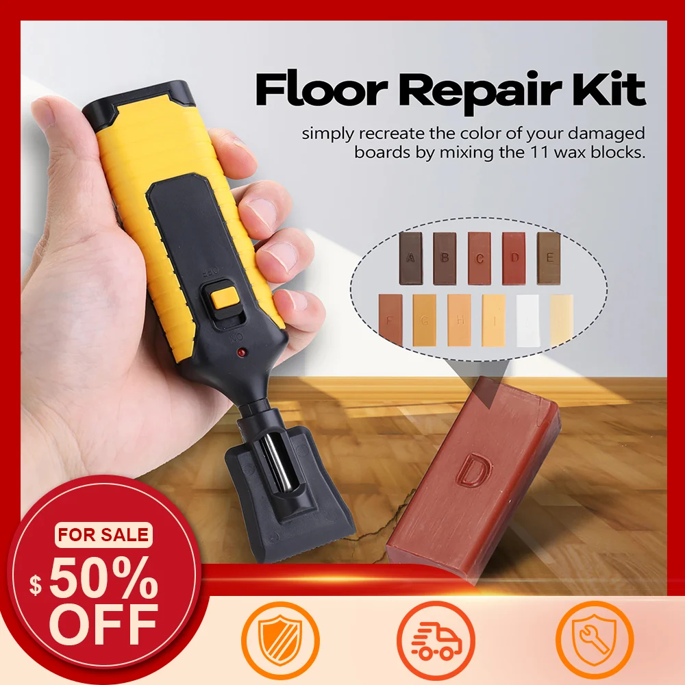 

Floor Laminate Repairing Kit Scratches Mending Tool Set Wax System Floor Worktop Sturdy Casing Chips repair hand tool kit Set