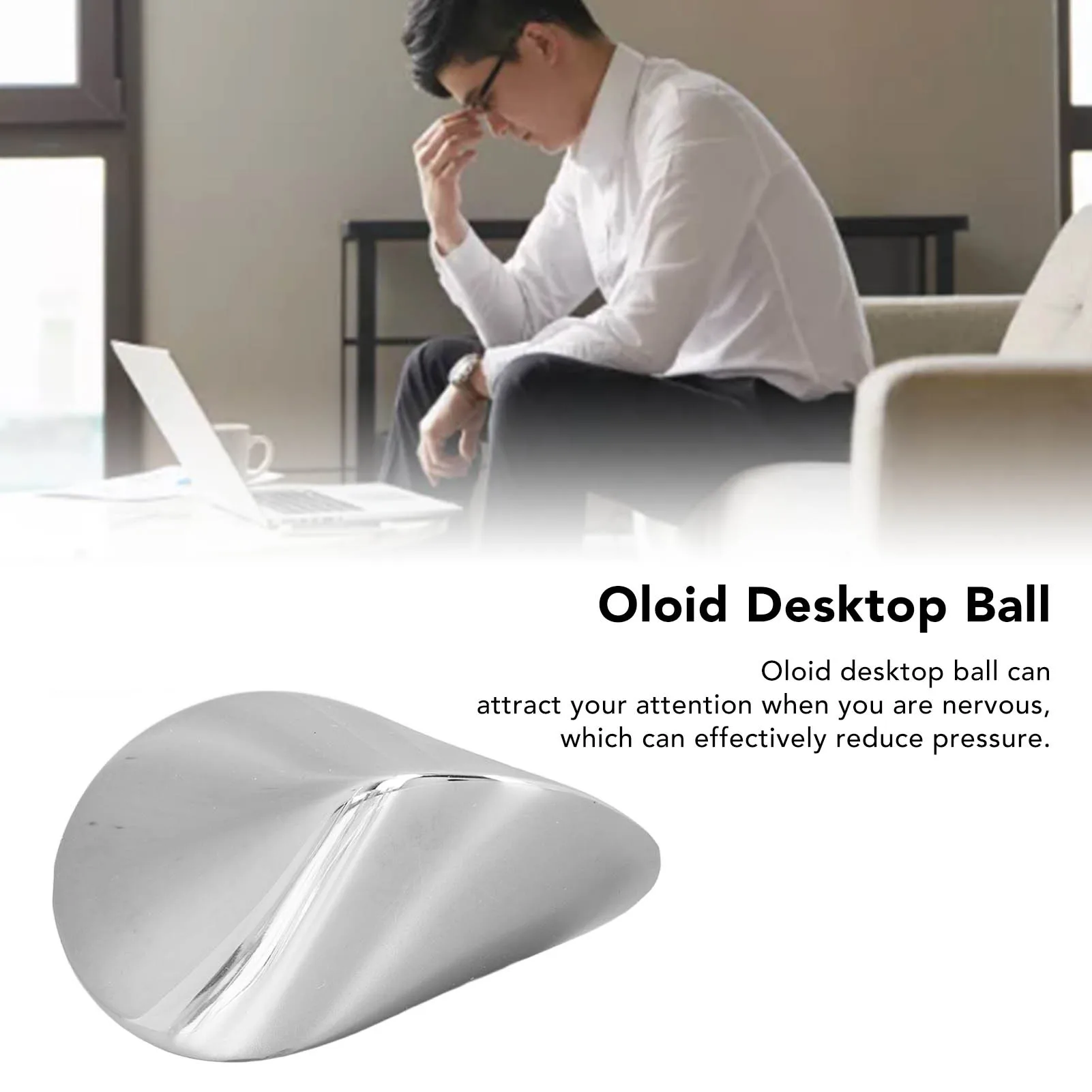 Oloid Desktop Ball Oloid Desktop  Reduce Pressure Smoothing Surfaces Stainless Steel Decompression Ball