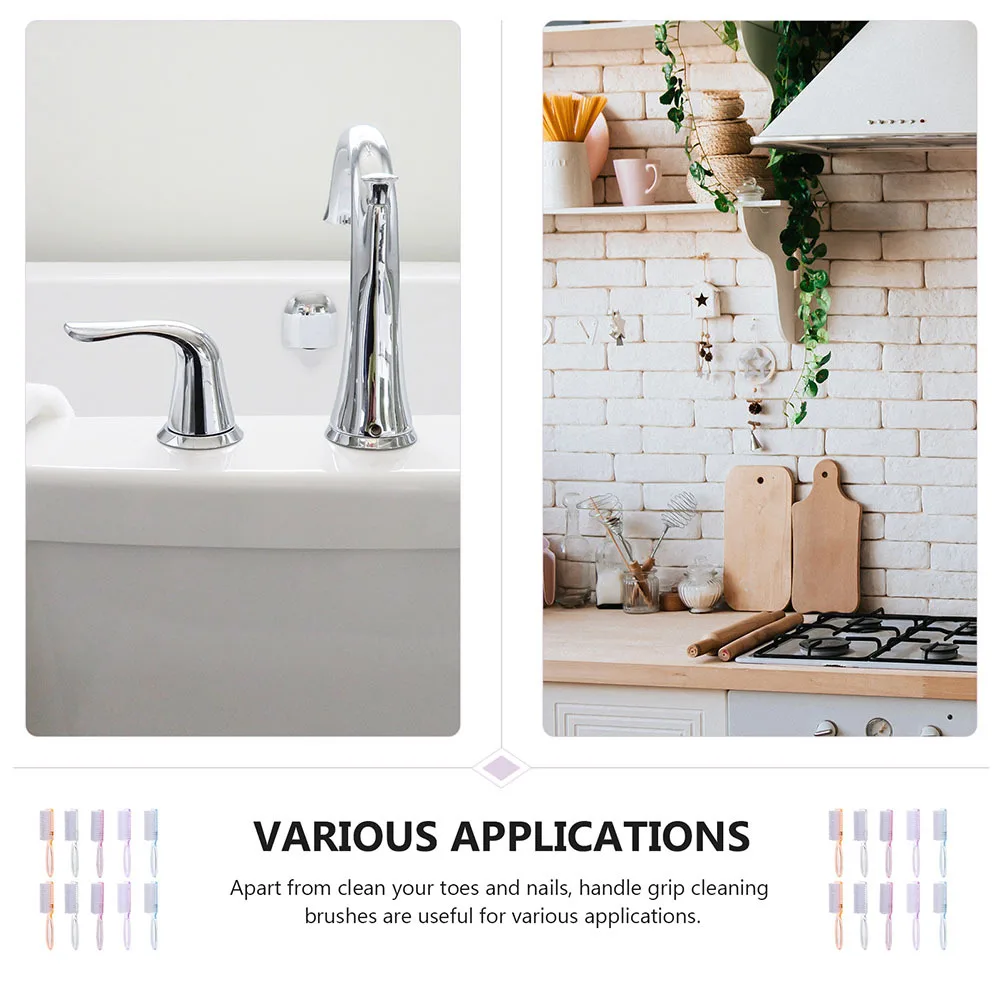 

15pcs Nail Art Brush For Fingernails Cleaning Durable Portable Handheld Long Handle Wear-Resistant Home Salon Diy Tools