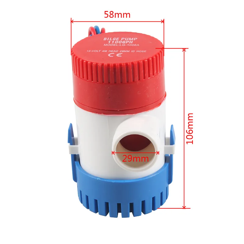 뜨거운 12V 진공 워터 펌프 잠수정 해양 보트 빌지 펌프 1100GPH 워터 펌프 보트 수상 비행기 모터 하우스 하우스 보트에 사용