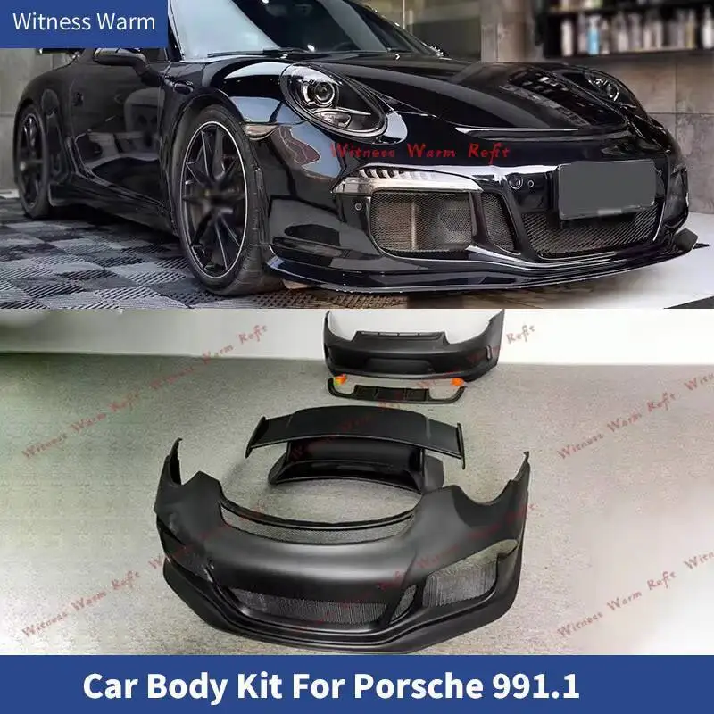 

For Porsche 911 Carrera 991.1 GT3 Style Carbon Fiber FRP Car body kit front bumper rear bumper side skirts rear spoiler 10-15