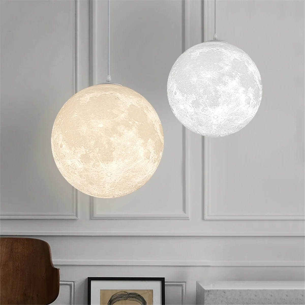 3D Printed Moo Modernn Chandelier Minimalist Bedroom Restaurant Decoration Romantic Planet Small Chandelier Ball Lamp