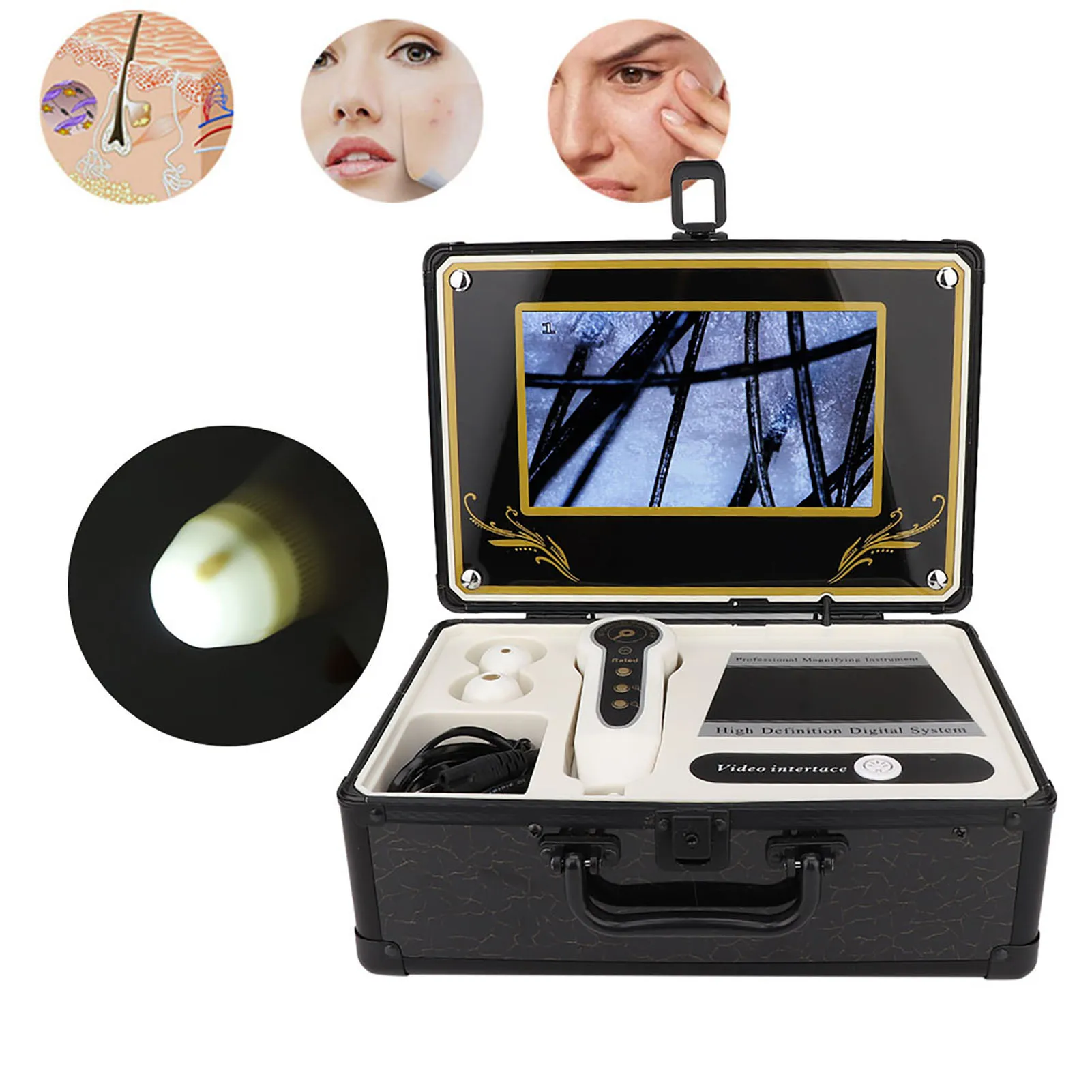 Hair Scalp Detector Skin Camera Skin Detector Professional 50X 200X Skin Hair Scalp Detector Analyzer Microscope Skin Care Tool