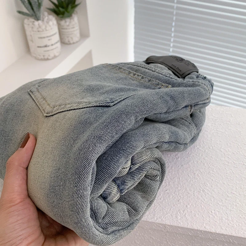 Neue kinder Fleece Jeans Jungen Mädchen Plüsch Samt Denim Hosen Neue Kinder Winter Verdickte Warme Hosen Säuglings Kleidung 2-8Y – Detail 5