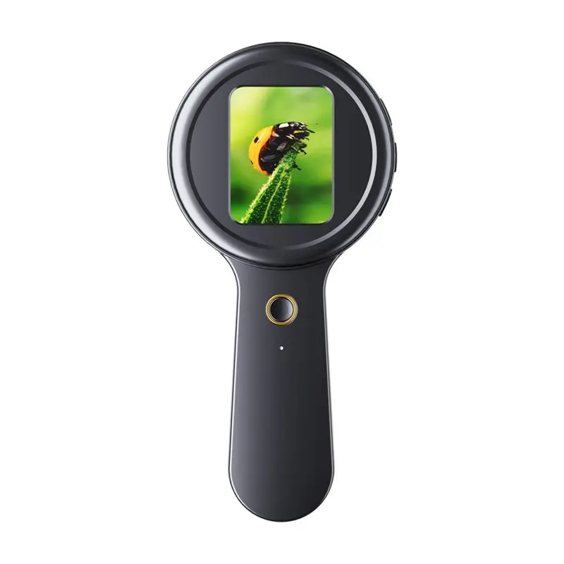 N04R Handheld Mini Digital Magnifier Microscope 200X Zoom Anti-Shake Electronic Magnifying Glass With 16 Leds 2Inch IPS