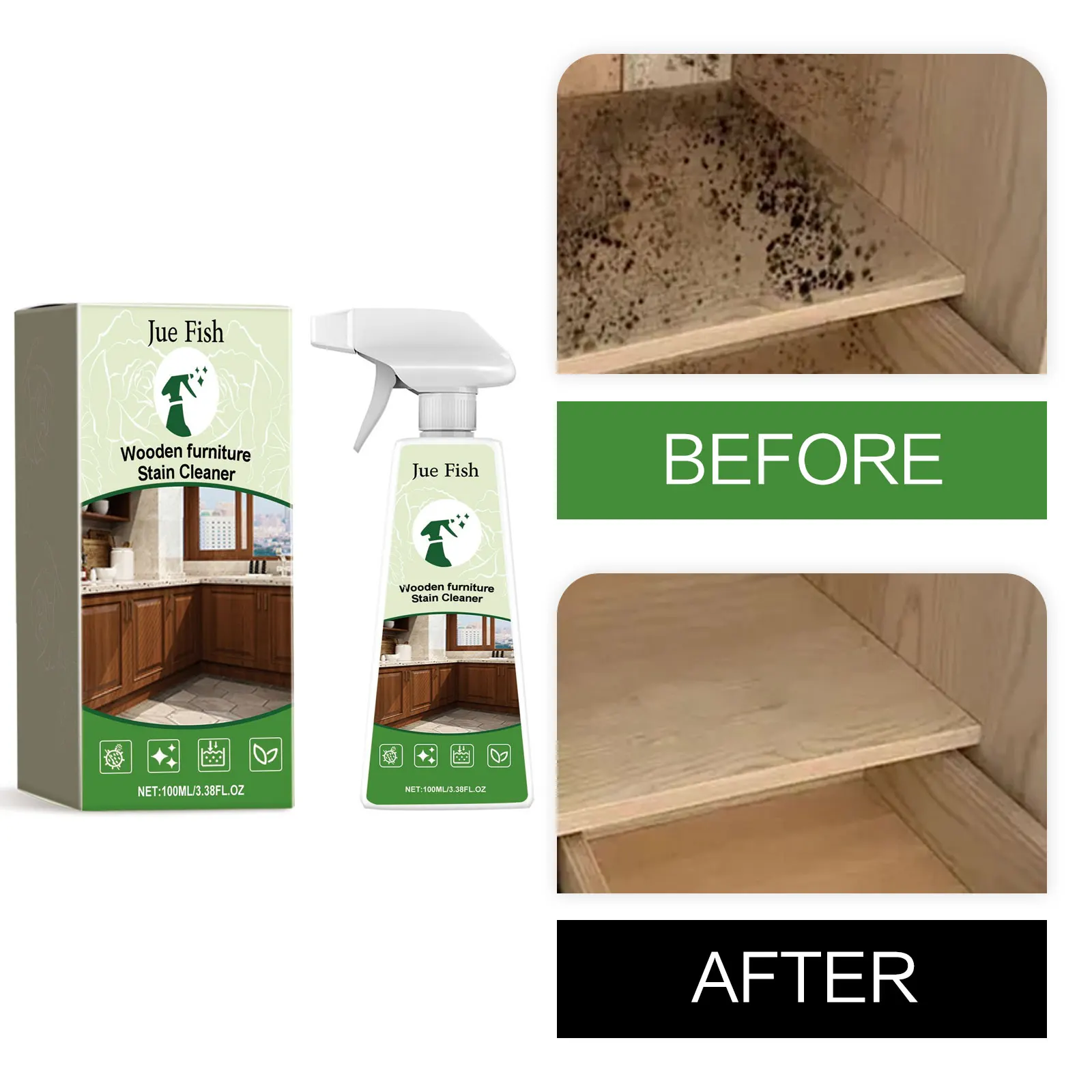 Wood Cleaner Spray Wooden Furniture Clean Maintenance Wood Stain Removal Wardrobe Cabinet Polishing Wood Furniture Care Solution