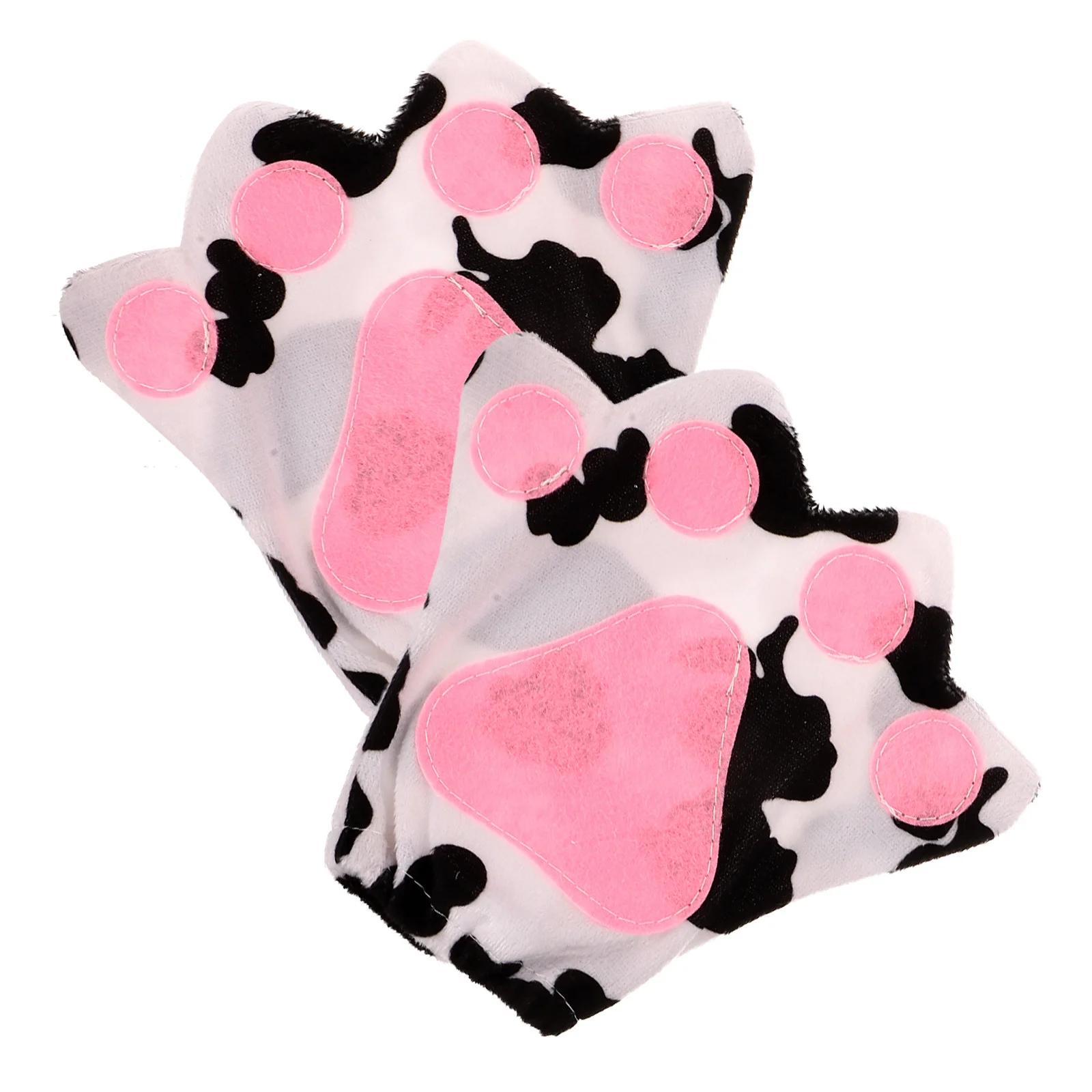 

Cow Gloves Halloween Cosplay Accessory Fingerless Animal Cloth for Party Costumes Accessories