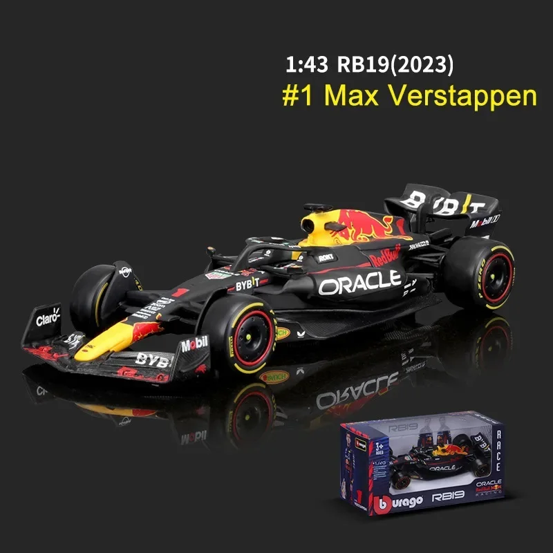 Bburago 1:43 2023 Oracle Red Bull Racing RB19 #1 Max Verstappen #11 Sergio Perez Formula One Simulation Alloy Toy Car Model