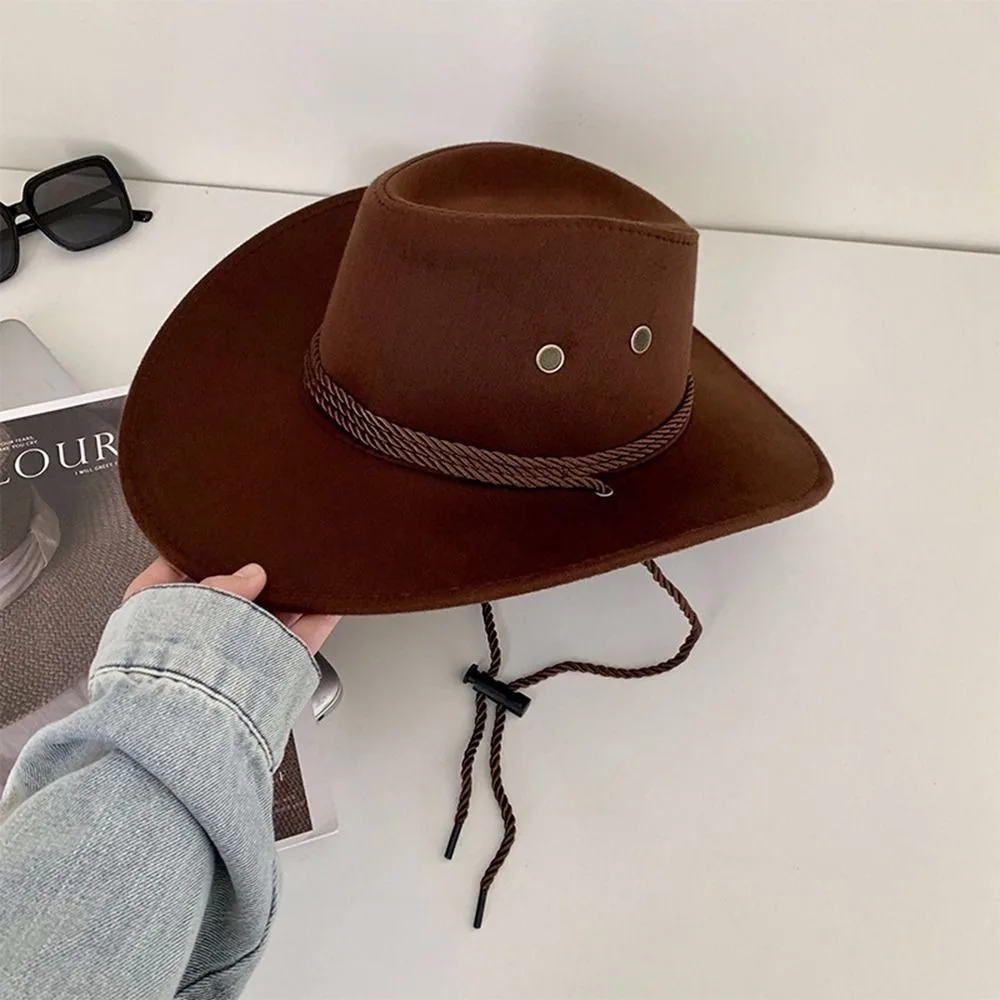 

Simple Wide Brim Western Cowboy Hat Beach Cap Climbing Hat Summer Sun Hat Cycling Cap Sun Protection Cap Sunscreen Cap Men/Male