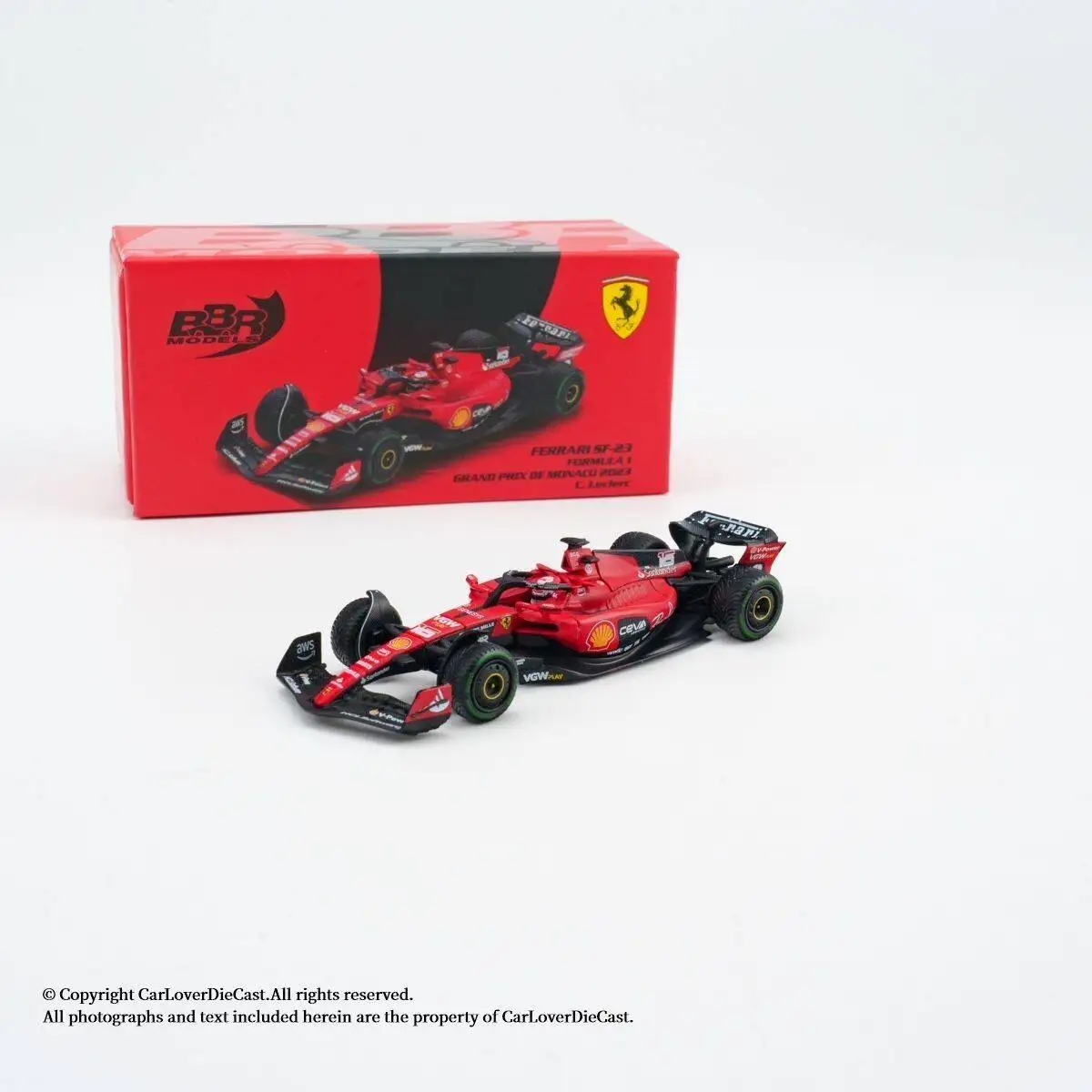 Diecast BBR 1:64 Scale Ferrari SF23 Monaco Grand Prix Alloy Car Model