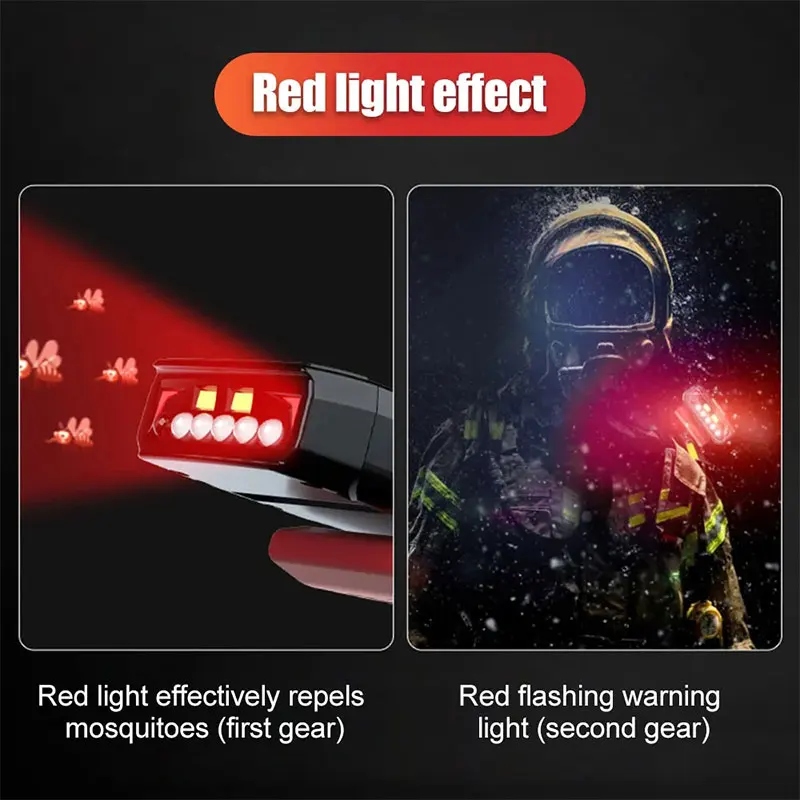 Super Bright Cap Clip Light USB Rechargeable Induction Headlamps Three Light Source LED Mini Fishing Running Head-Mounted Lamp