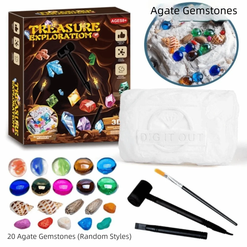 Educational Dinosaur Excavation Toys DIY Luminous Archaeology Excavation Toys Handmade Handicrafts Dinosaur Skeleton Model Gifts