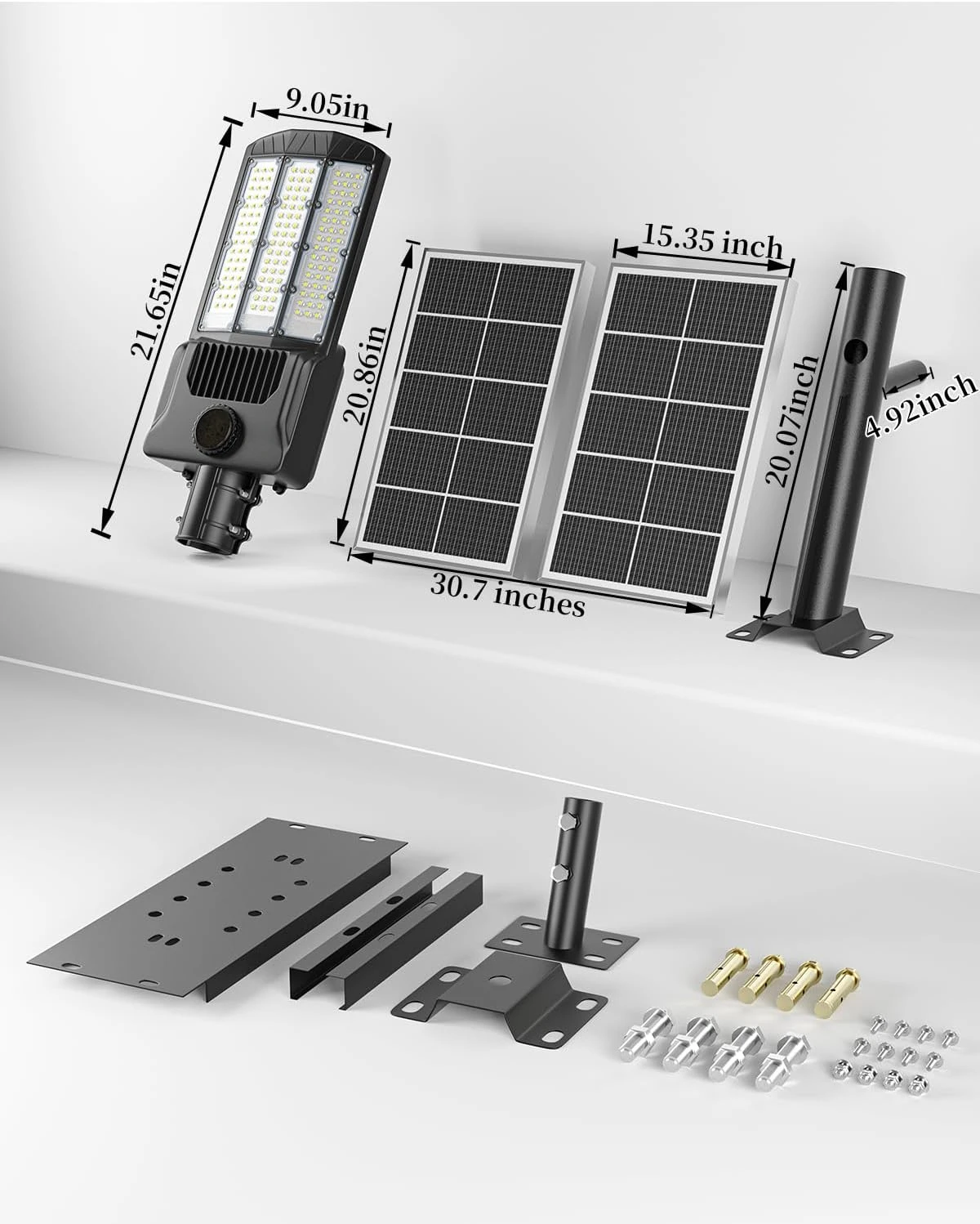 9000W Solar Street Lights Outdoor Waterproof, 800000Lm Solar Parking Lot Lights Commercial Dusk to Dawn, 6500k Street Led