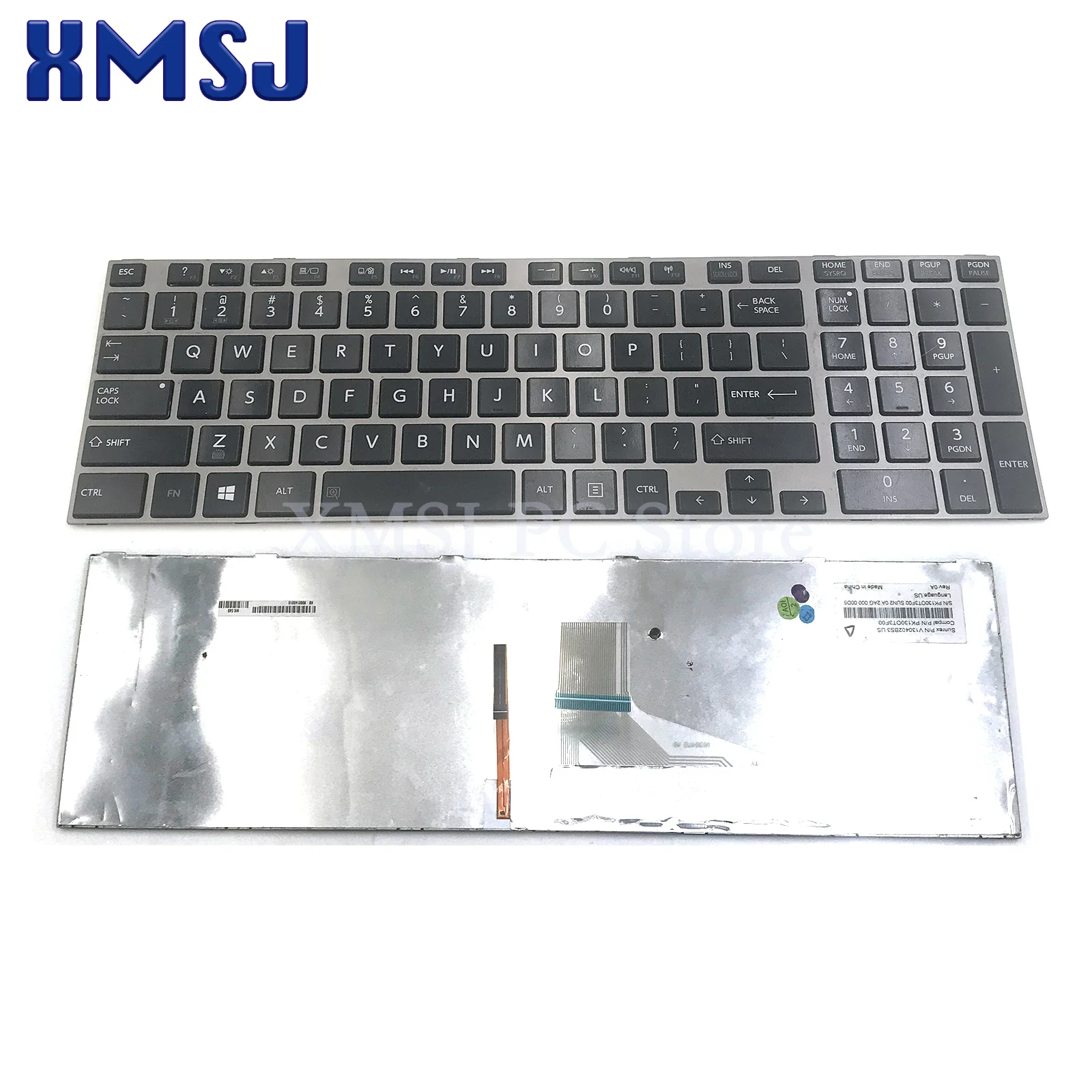 

For Toshiba Satellite P870 P870D P875 P875D V130402BS3 PK130OT3F00 Laptop Backlit Keyboard (with Silver Frame)