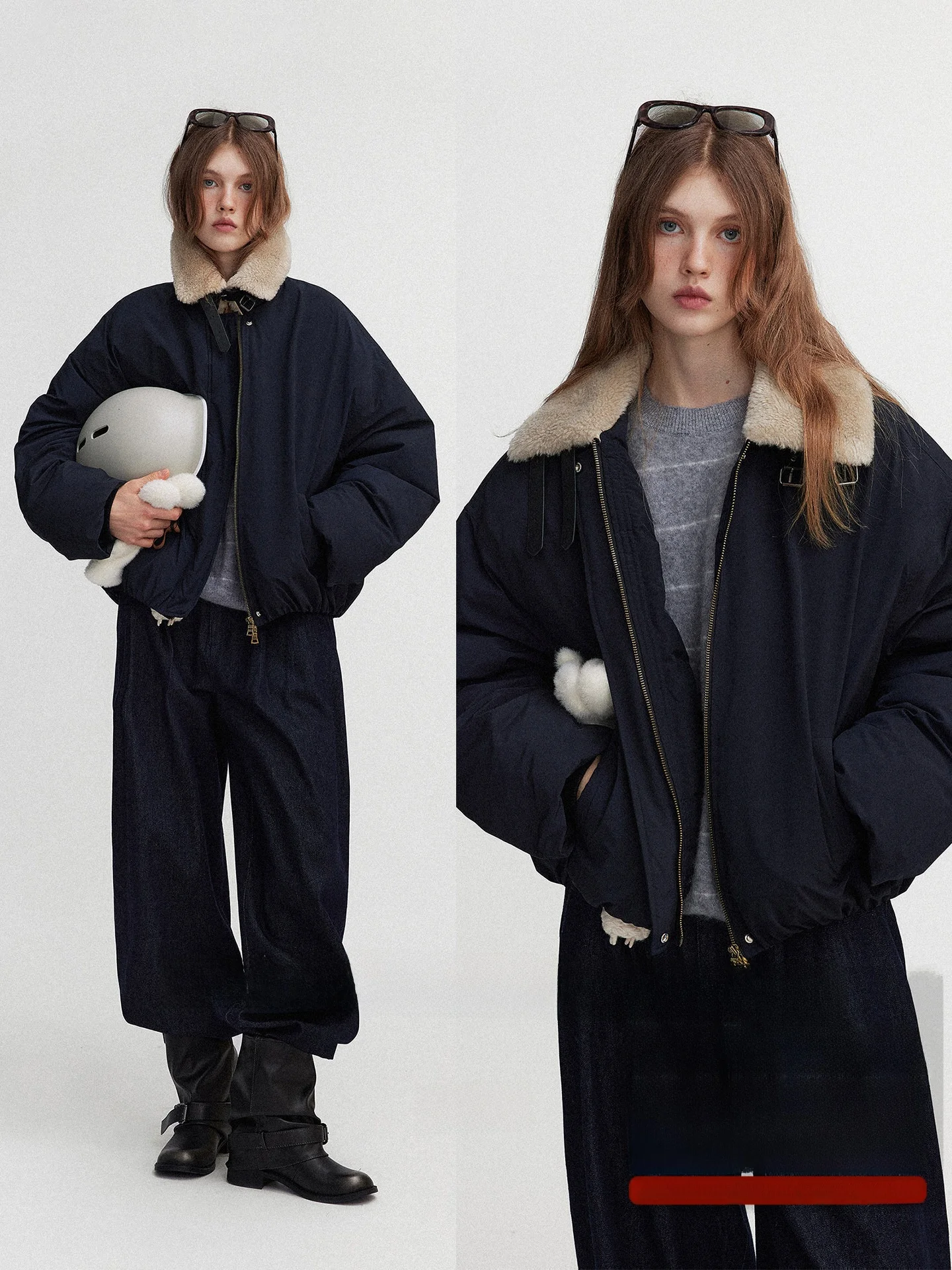 

Теплая женская пуховая куртка-пуховик в стиле ретро Cloud Sensation 90 с белым пуховым воротником и пэчворком в виде цветочных бутонов