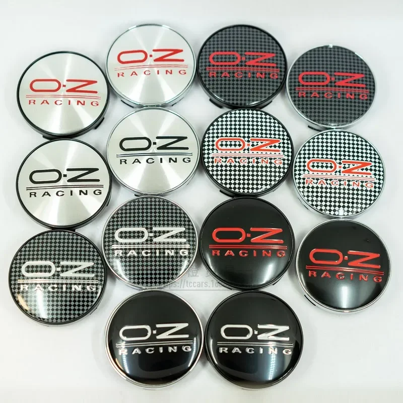 4PCS/lot 14 COLORS 60MM OZ Racing Car Wheel Center Hub Caps Car Emblem Badge Logo Wheel Center Cap label car styling accessories
