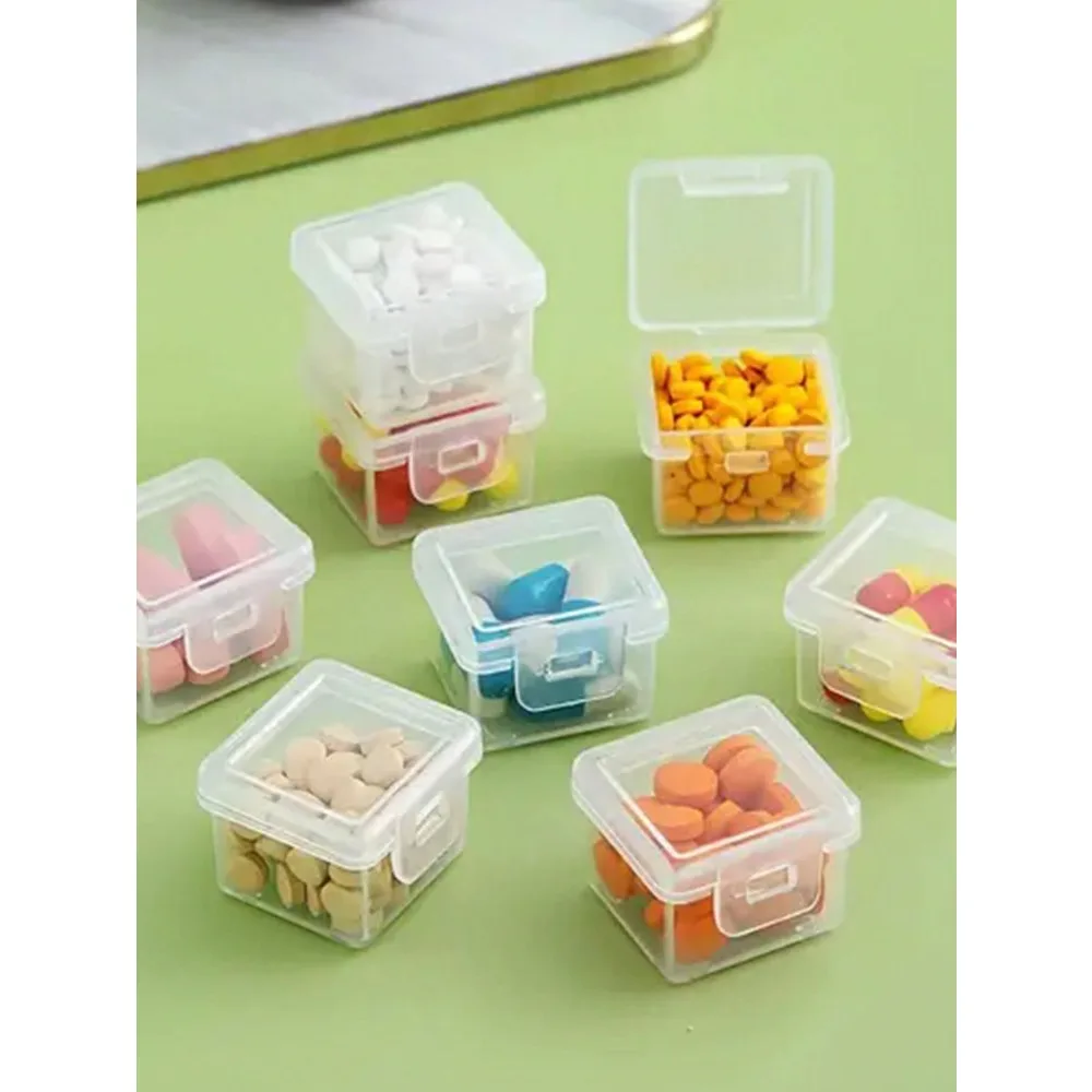 

1/2/6pcs Transparent Plastic Pill Storage Box With Lid, Effective For Storing And Organizing Medication, Portable Accessories Storage