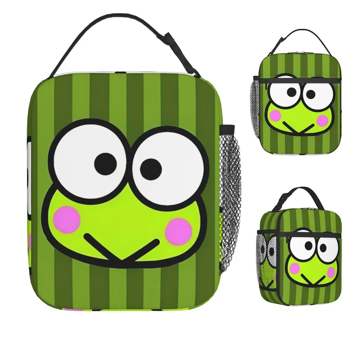 

Keroppi Frog Cartoon Lunch Bag For Child Lunch Box Kawaii Beach Cooler Bag Portable Zipper Oxford Tote Food Bags