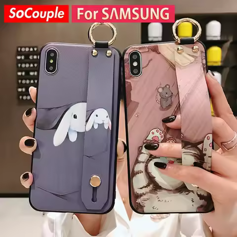 SoCouple Wrist Strap Case For Samsung A52s A51 A32 50 54 53 34 71 72 12 21s Note S20 FE S21 S22 S23 Plus Ultra Phone Holder Case