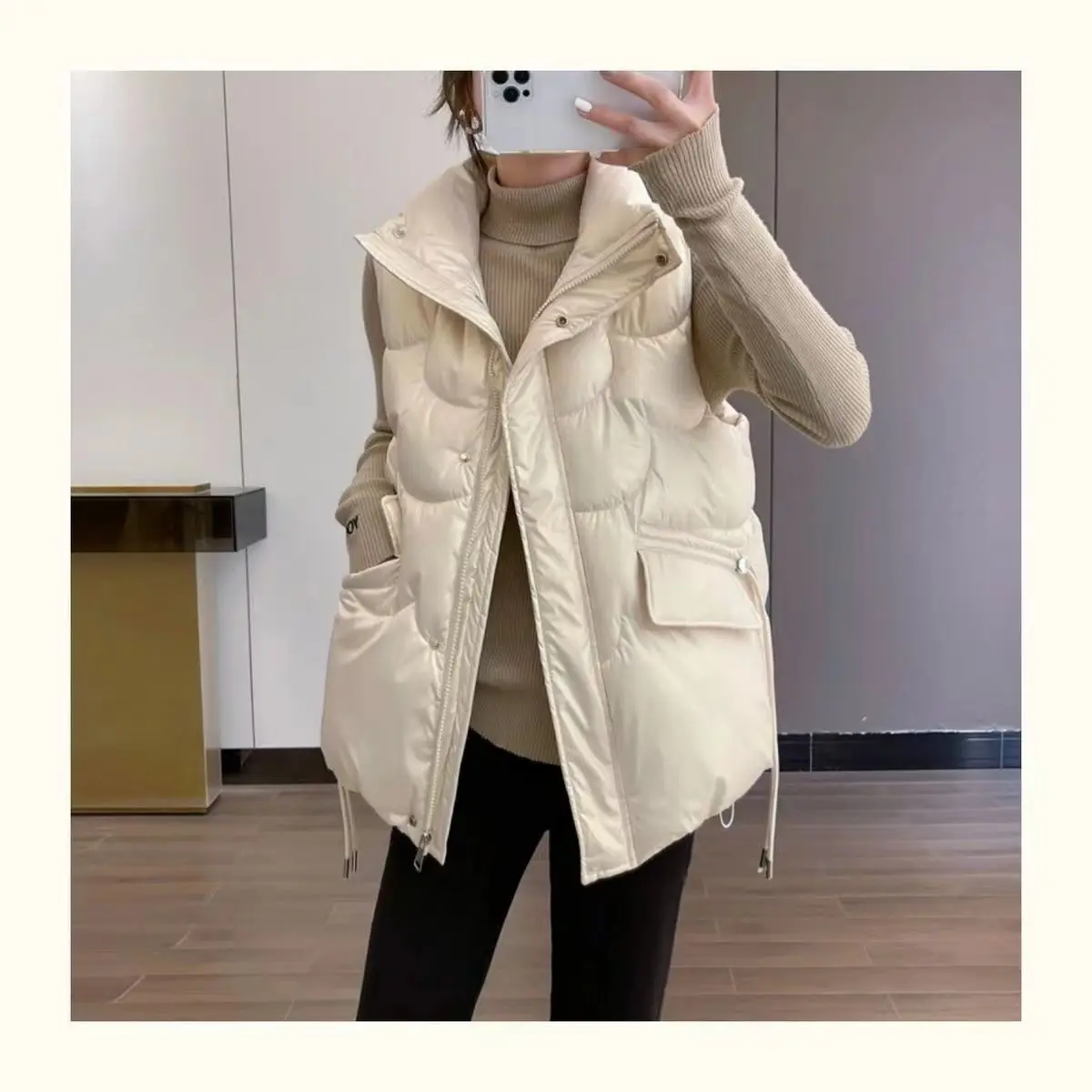 2024 New Down Cotton Vest Women Autumn Winter Short Loose Casual Waistcoat Womens Fashion Large Size Sleeveless Jacket Top