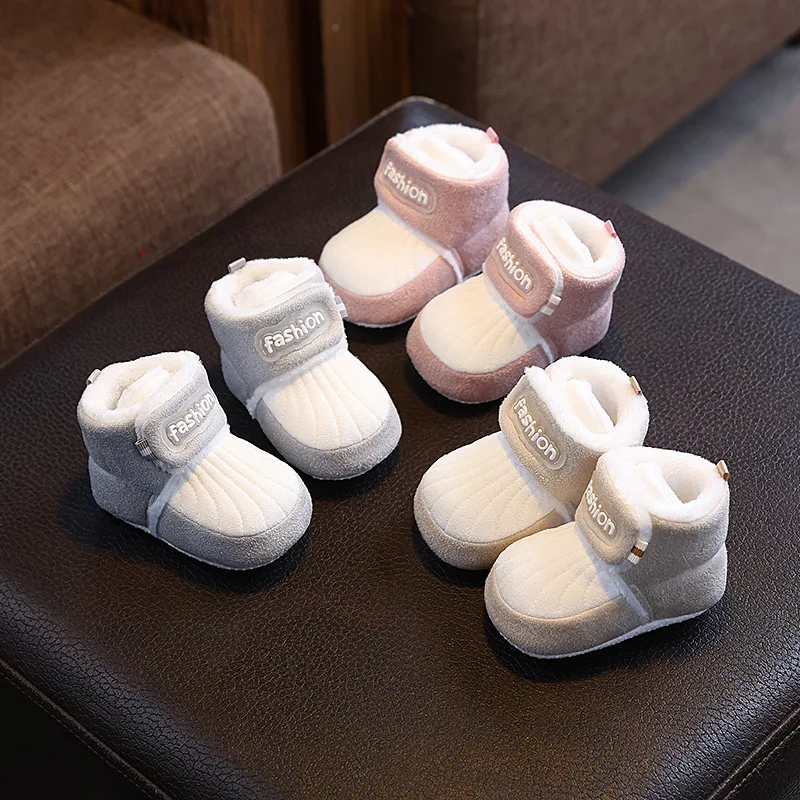 

Fashion Baby Shoes 2025 Winter New Kids Snow Boots Simple Versatile Girls' Ankle Boots Comfort Non Slip Boys' Baby First Walkers
